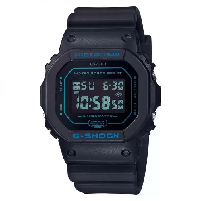 Ρολόι Ανδρικό CASIO G-Shock με Μαύρο Λουράκι | DW-5600BBM-1ER SKU-41143