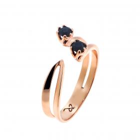 Δαχτυλίδι Μονόπετρο Ροζ Χρυσός Κ14 με Ζιργκόν 