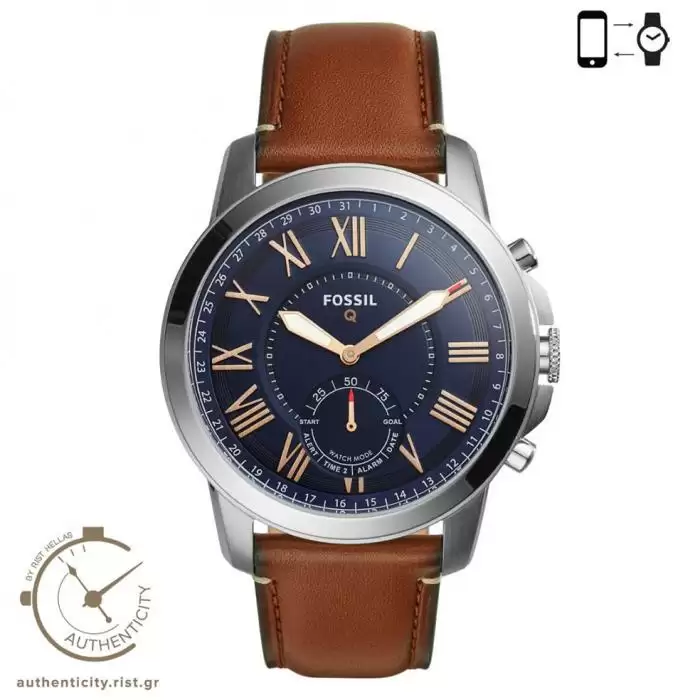 SKU-41613 / FOSSIL Q Grant Hybrid Smartwatch Brown Leather Strap