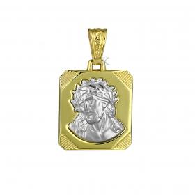 Φυλαχτό Ιησούς Χρυσός & Λευκόχρυσος Κ9 SKU-41109