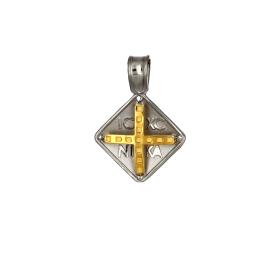 Κωνσταντινάτο Φυλαχτό Λευκόχρυσος & Χρυσός Κ9 SKU-41705