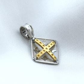 Κωνσταντινάτο Φυλαχτό Λευκόχρυσος & Χρυσός Κ9 SKU-41705