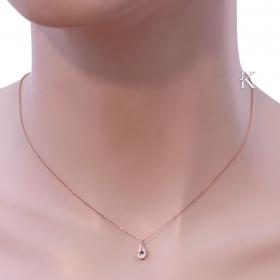 Μενταγιόν Μάτι Ροζ Χρυσός Κ14 με Ζιργκόν & Φίλντισι SKU-41197