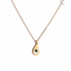 Μενταγιόν Μάτι Ροζ Χρυσός Κ14 με Ζιργκόν & Φίλντισι SKU-41197