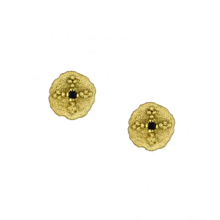 SKU-41025 / Σκουλαρίκια Χρυσός Κ14 με Ζιργκόν