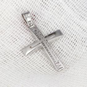 Σταυρός Κλασικός Ανδρικός 
 Λευκόχρυσος Κ14 Με Ένθετο Σταυρό SKU-41106