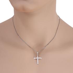 Σταυρός Κλασικός Ανδρικός 
 Λευκόχρυσος Κ14 Με Ένθετο Σταυρό SKU-41106