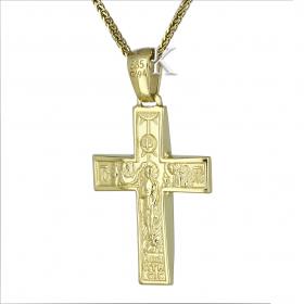 Σταυρός Κλασικός Ανδρικός Χρυσός & Λευκόχρυσος Κ14 SKU-41010