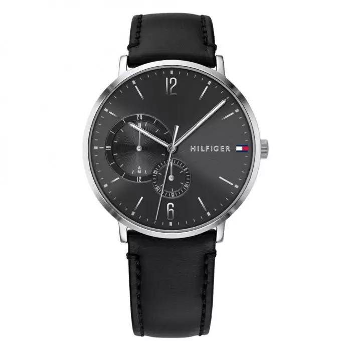 Ανδρικό Ρολόι TOMMY HILFIGER με με Μαύρο Καντράν SKU-41273