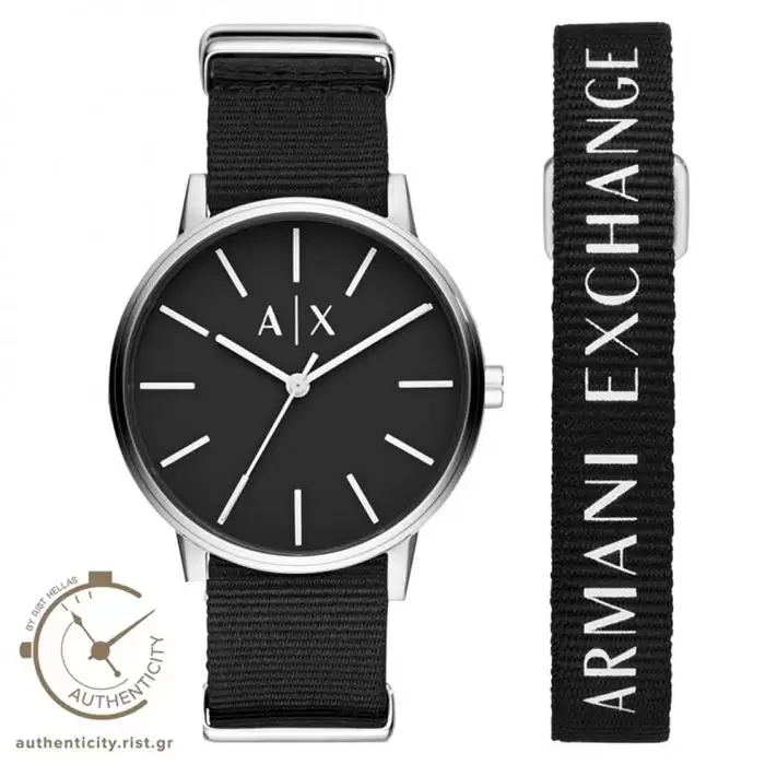SKU-42385 / ARMANI EXCHANGE Black Synthetic Strap Gift Set