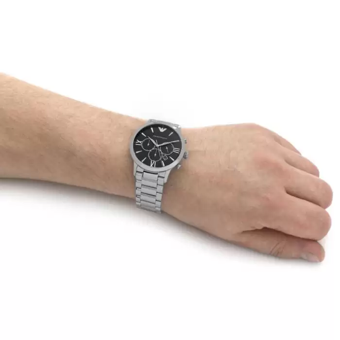 SKU-42217 / EMPORIO ARΜΑΝΙ Giovanni Chronograph Silver Stainless Steel Bracelet