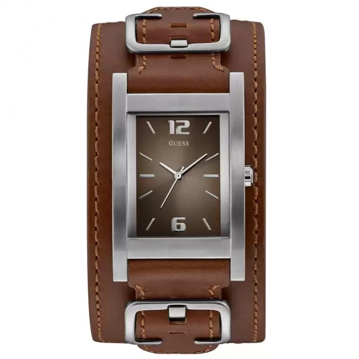 SKU-42017 / GUESS Mens Brown Leather Strap