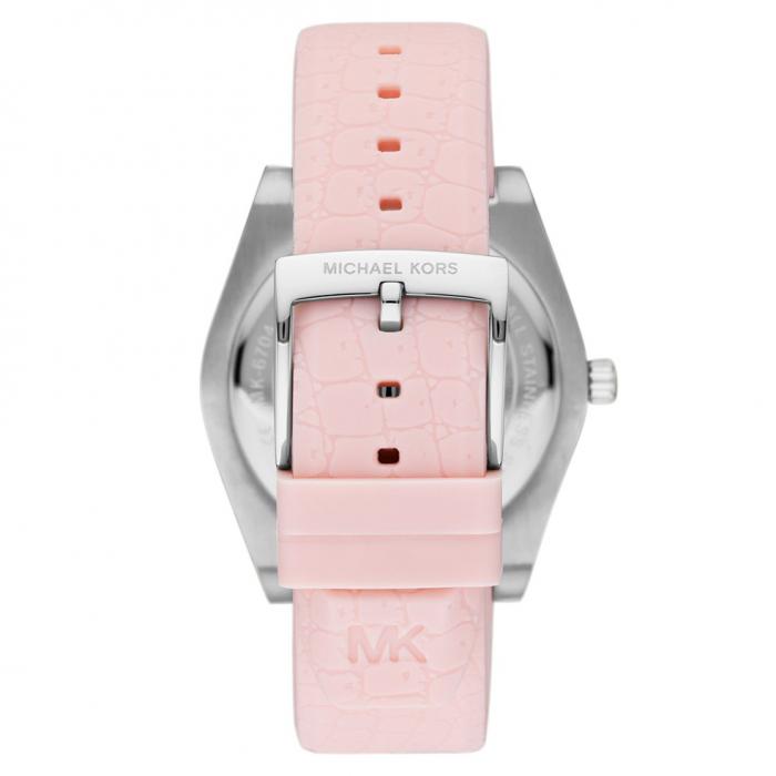 MICHAEL KORS Channing Crystals Pink Silicone Strap