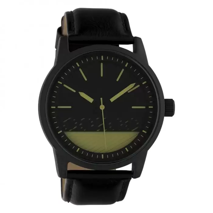SKU-42539 / OOZOO Timepieces Black Leather Strap