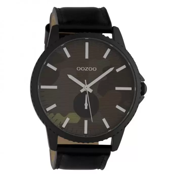 SKU-42581 / OOZOO Timepieces Black Leather Strap