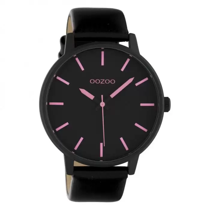 OOZOO Timepieces Black Leather Strap SKU-42626