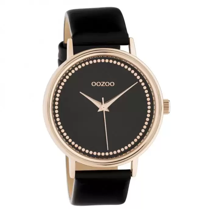 SKU-42664 / OOZOO Timepieces Black Leather Strap
