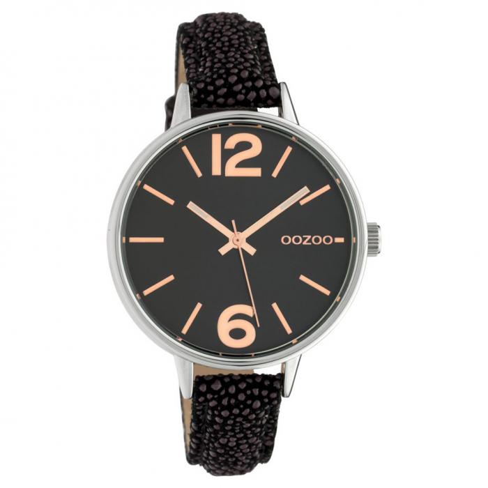 SKU-42749 / OOZOO Timepieces Black Leather Strap