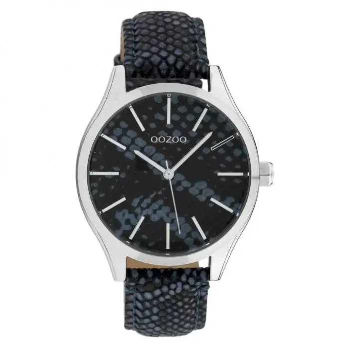SKU-42669 / OOZOO Timepieces Blue Snake Leather Strap