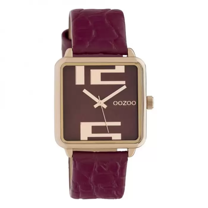 SKU-42611 / OOZOO Timepieces Bordeaux Leather Strap