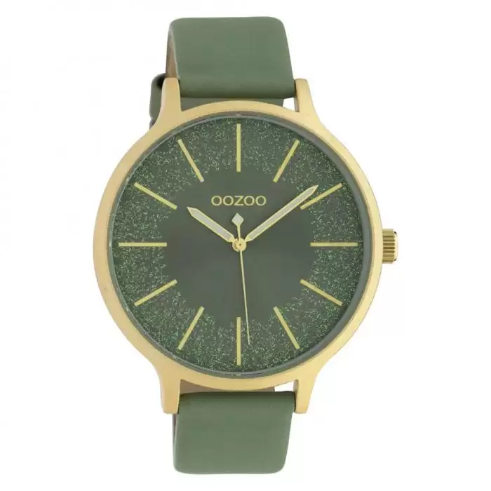 SKU-42648 / OOZOO Timepieces Green Leather Strap