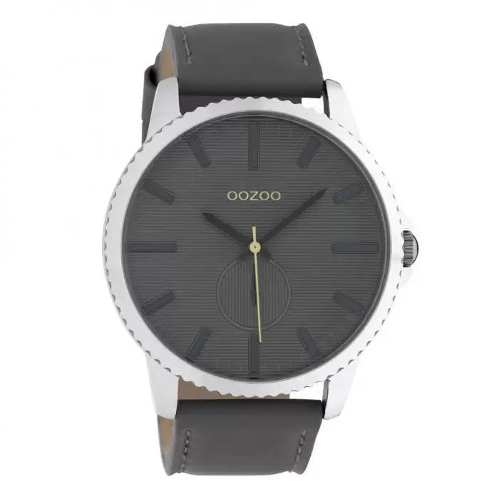 SKU-42577 / OOZOO Timepieces Grey Leather Strap