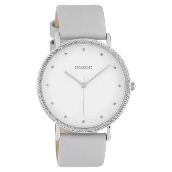 SKU-42650 / OOZOO Timepieces Grey Leather Strap