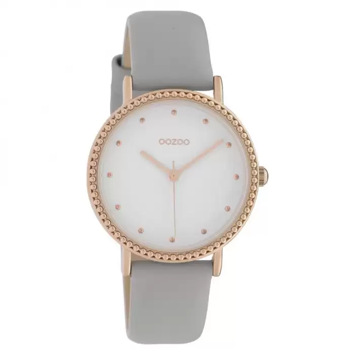 SKU-42656 / OOZOO Timepieces Grey Leather Strap