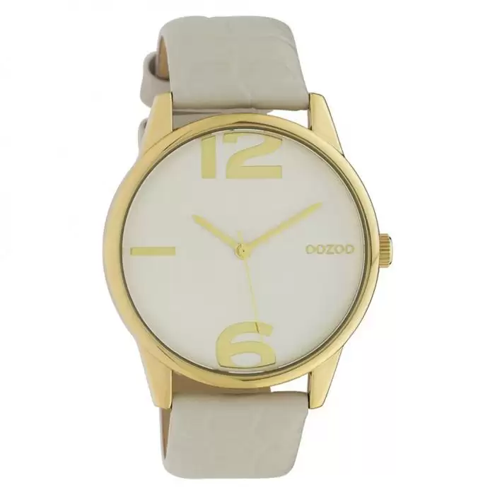 SKU-42618 / OOZOO Timepieces White Leather Strap