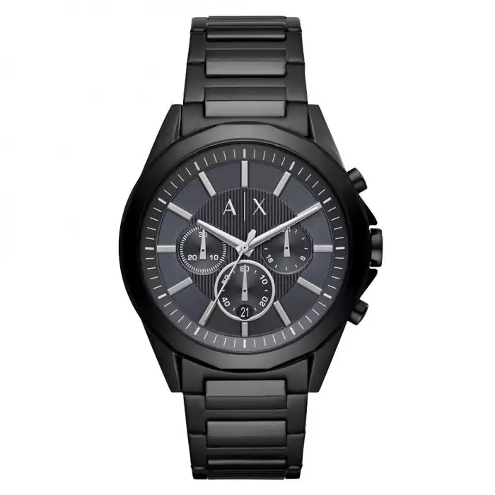 ARMANI EXCHANGE Drexler Black Stainless Steel Bracelet SKU-43517