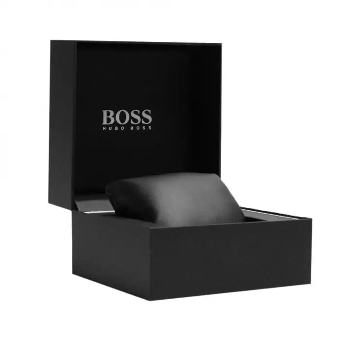 SKU-43332 / BOSS Essential Rose Gold Black Leather Strap