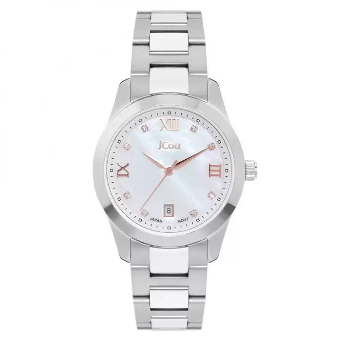 JCOU Pearl Silver Stainless Steel Bracelet SKU-43641