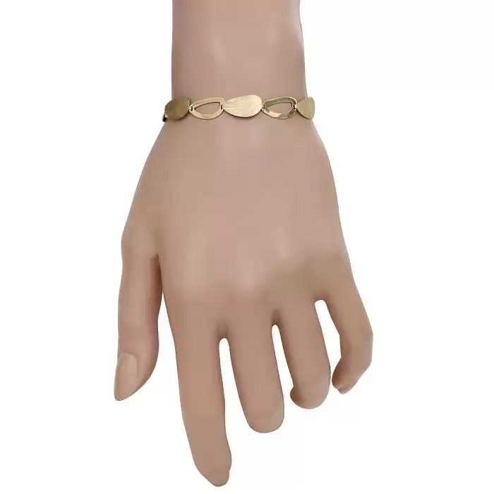 Βραχιόλι με Λουστρέ & Ματ Φινίρισμα Χρυσός Κ14 SKU-44893