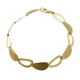 Βραχιόλι με Λουστρέ & Ματ Φινίρισμα Χρυσός Κ14 SKU-44893