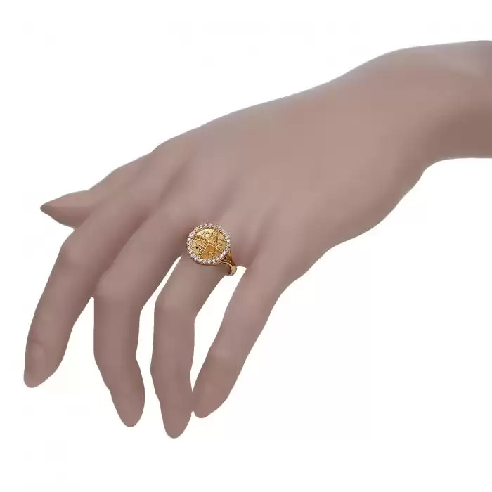 Δαχτυλίδι Κωνσταντινάτο Χρυσός Κ14 με Ζιργκόν