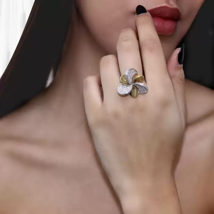SKU-44891 / Δαχτυλίδι Λευκόχρυσος & Χρυσός Κ18 με Διαμάντια 

