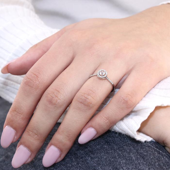 Δαχτυλίδι Λευκόχρυσος Κ18 με Διαμάντια & Ζαφείρι