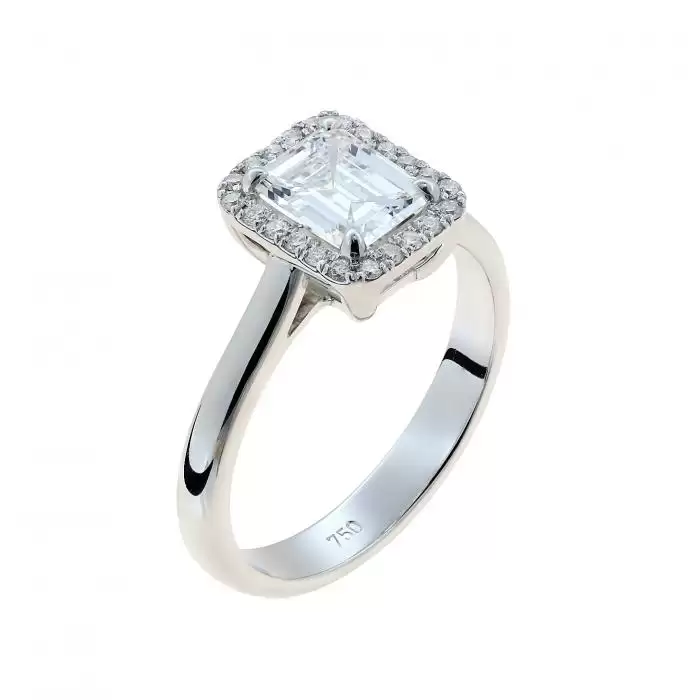 SKU-44596 / Δαχτυλίδι Λευκόχρυσος Κ18 με Διαμάντια