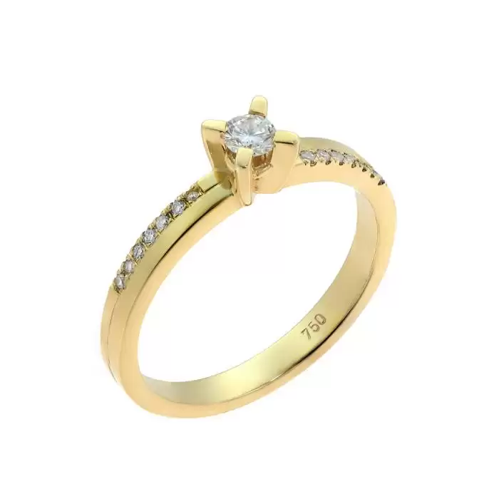 SKU-44288 / Δαχτυλίδι Μονόπετρο Χρυσός Κ18 με Διαμάντια
