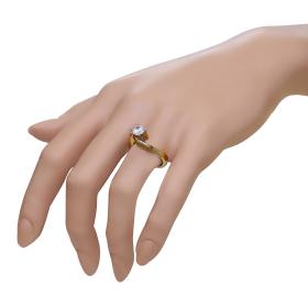 Μονόπετρο Λευκόχρυσος & Χρυσός Κ14 με Ζιργκόν SKU-44037