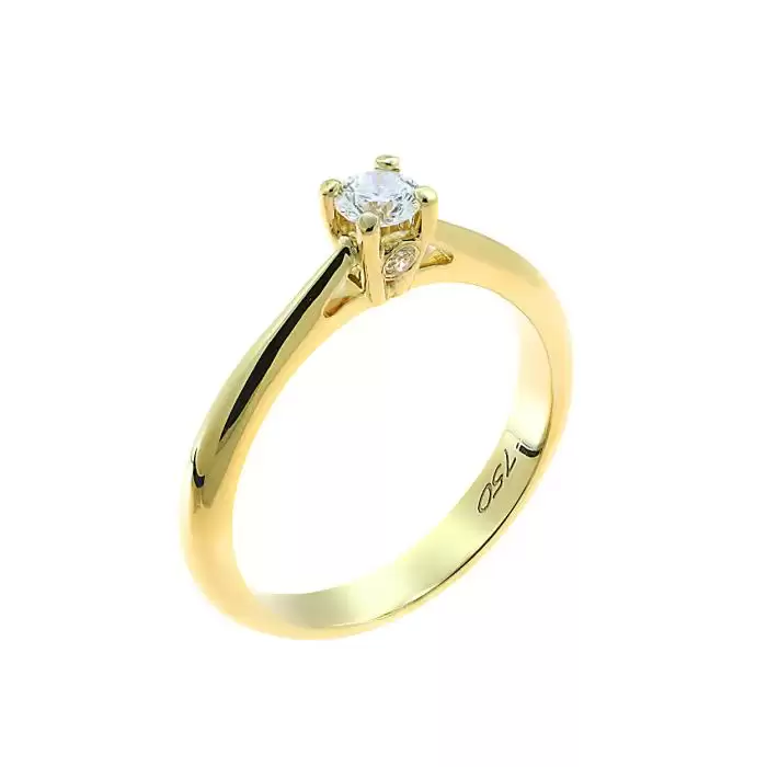 SKU-44837 / Δαχτυλίδι Μονόπετρο Χρυσός Κ18 με Διαμάντι

