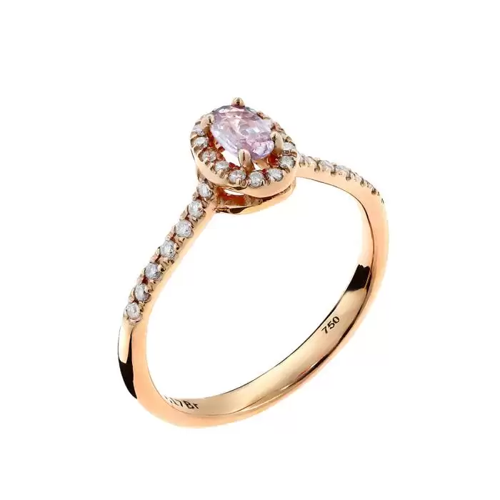 SKU-44388 / Δαχτυλίδι Ροζ Χρυσός Κ18 με Διαμάντια & Ζαφείρι
