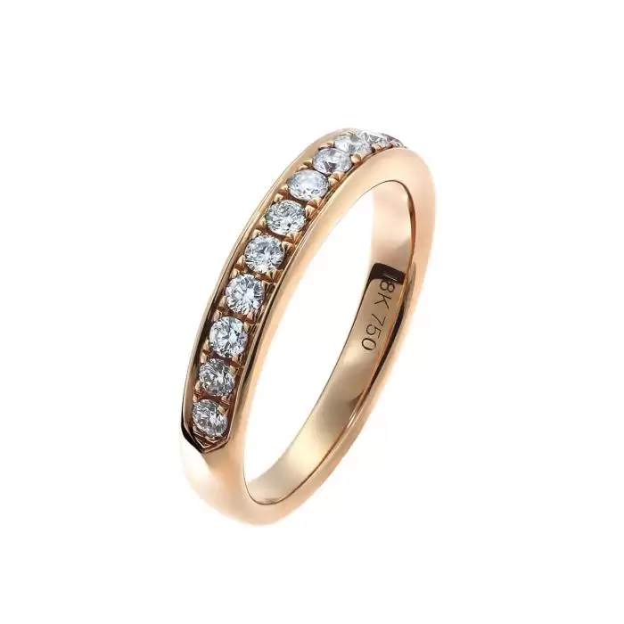 SKU-44204 / Δαχτυλίδι Σειρέ Ροζ Χρυσός Κ18 με Διαμάντια 