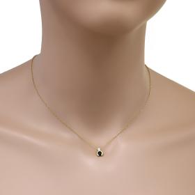 Κολιέ Χρυσός Κ18 με Διαμάντι & Ζαφείρι SKU-44318