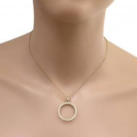 Μενταγιόν Λιροθήκη Χρυσός Κ14 με Ζιργκόν SKU-44160