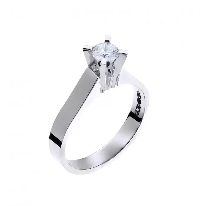 SKU-44213 / Μονόπετρο Δαχτυλίδι Λευκόχρυσος Κ18 με Διαμάντι 