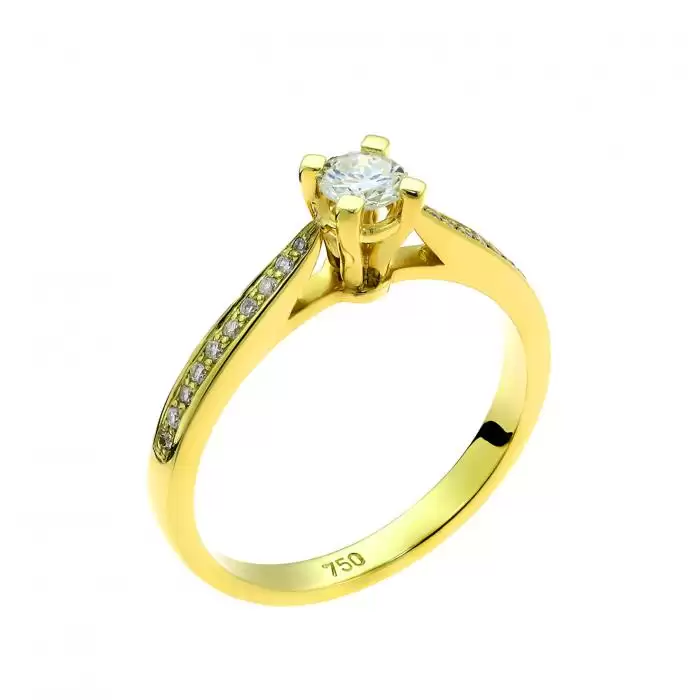 SKU-44990 / Μονόπετρο Δαχτυλίδι Χρυσός Κ18 με Διαμάντι

