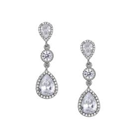 Σκουλαρίκια Κρεμαστά Δάκρυ Ασήμι 925° με Ζιργκόν SKU-44694