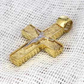 Σταυρός Χρυσός & Λευκόχρυσος Κ14 με Τον Εσταυρωμένο SKU-44323