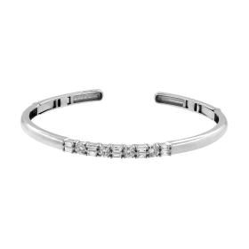 Βραχιόλι Χειροπέδα με Διαμάντια Λευκόχρυσος Κ18 SKU-45584